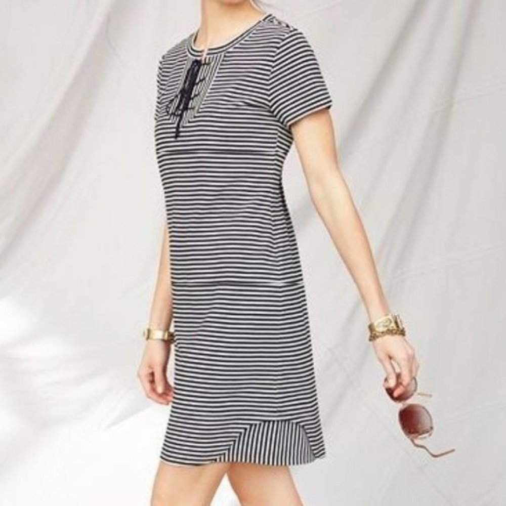 Cabi XS Blue White Stripe Nautical Captain Dress 5268 Coastal Summer‎ Preppy
